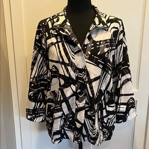Chico'S Chico's Abstract Black and Black Blouses Size 6